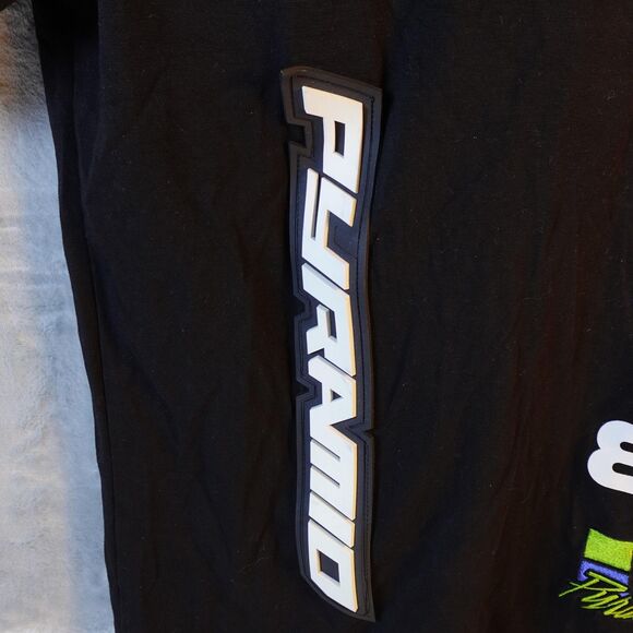 Black Pyramid Shirt Mens Large Black Graphic Patch Tee Car Design Streetwear - Picture 5 of 13